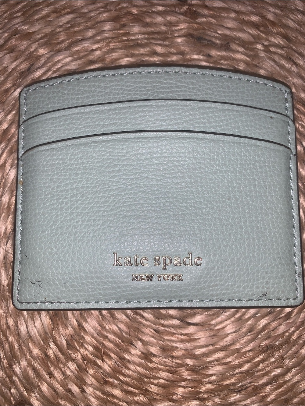 kate spade mint Leather Card Holder wallet
